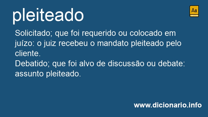 Significado de pleiteado