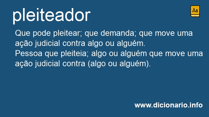 Significado de pleiteador