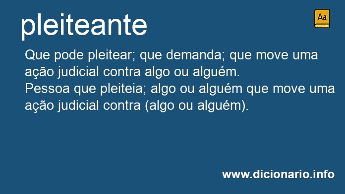 Significado de pleiteante