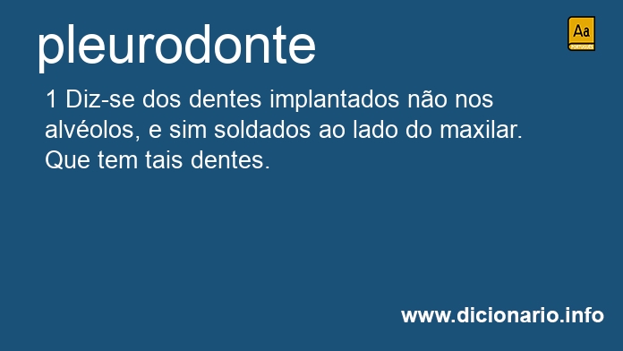 Significado de pleurodonte