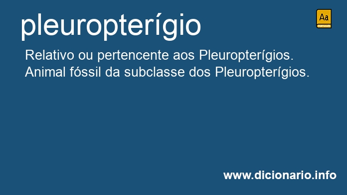 Significado de pleuroptergio