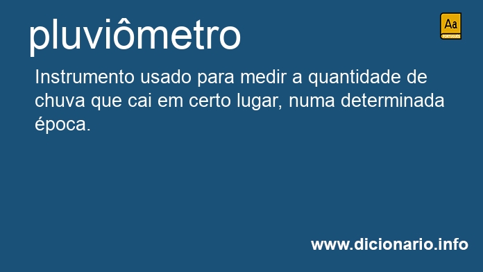 Significado de pluvimetro