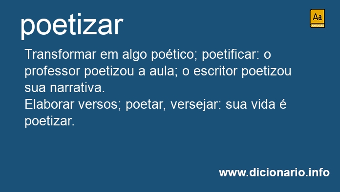 Significado de poetizam