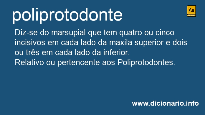 Significado de poliprotodonte