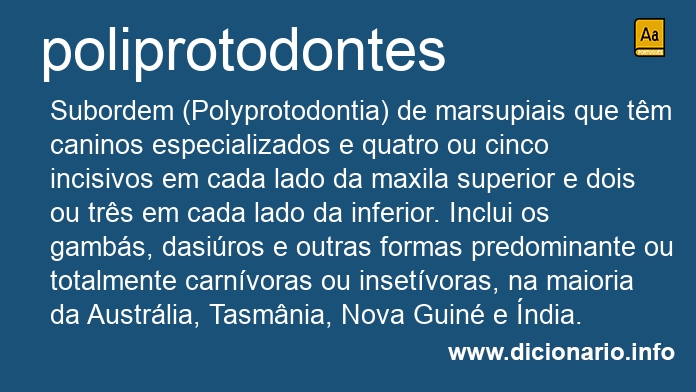 Significado de poliprotodontes