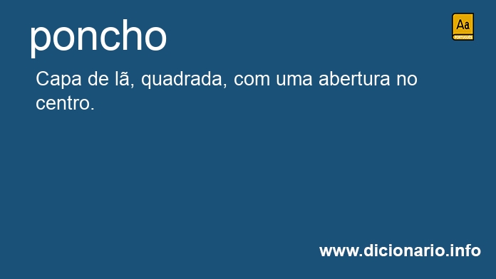 Significado de poncho