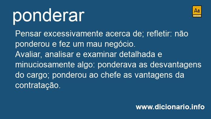 Significado de ponderarei