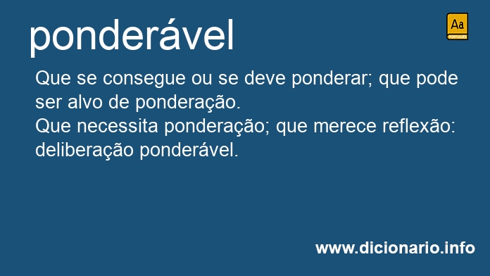 Significado de pondervel