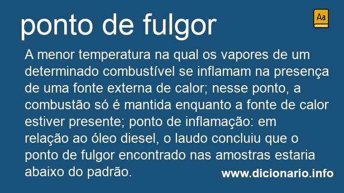 Significado de ponto de fulgor