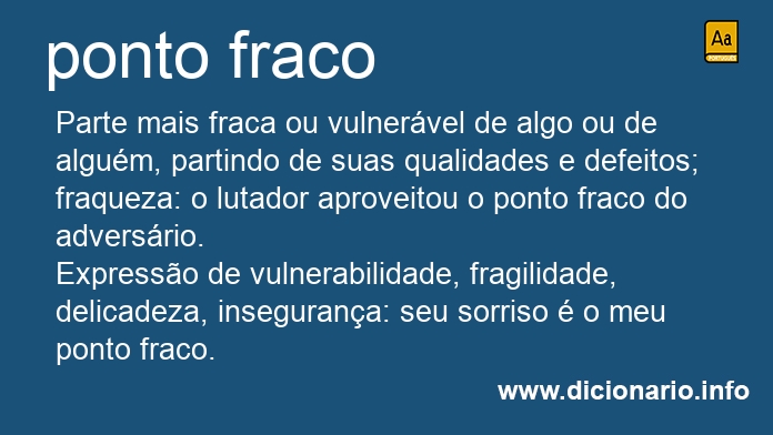 Significado de ponto fraco