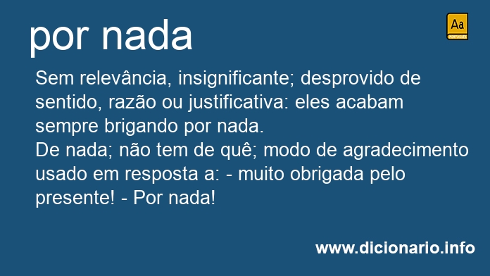 Significado de por nada