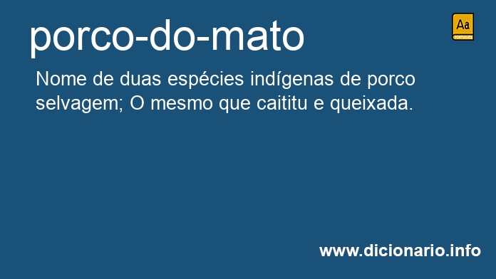 Significado de porco-do-mato