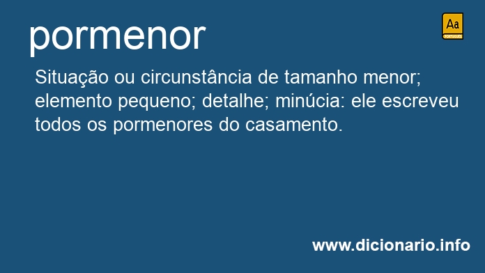 Significado de pormenor