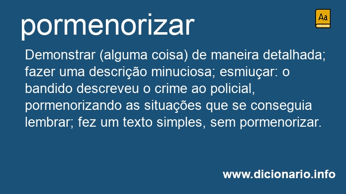 Significado de pormenorizramos