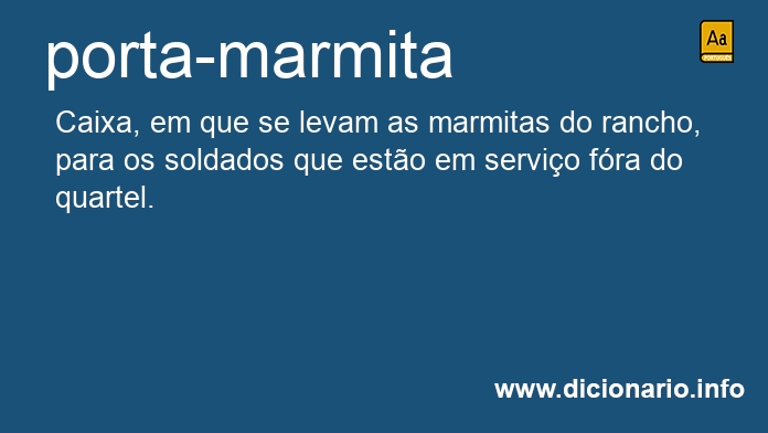 Significado de porta-marmita