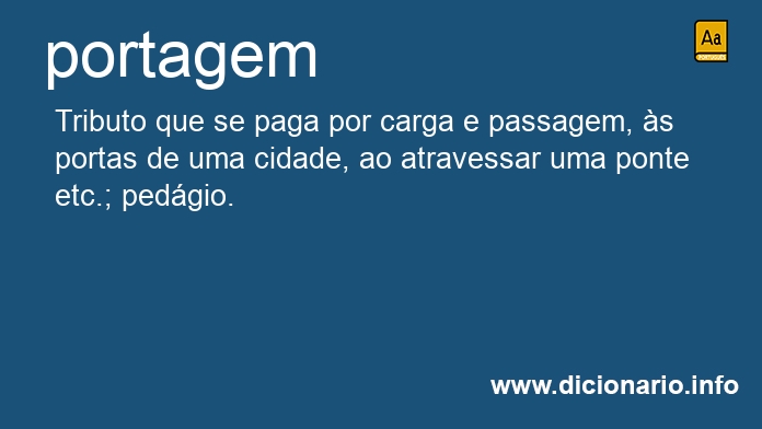 Significado de portagem