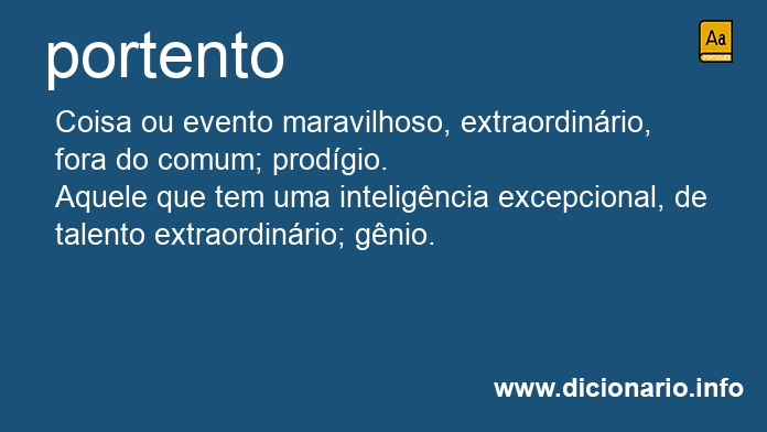 Significado de portento