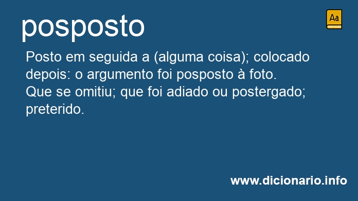 Significado de posposta