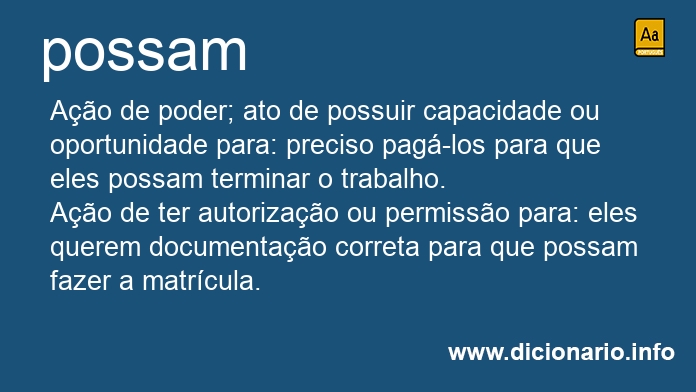 Significado de possam