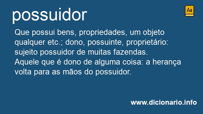 Significado de possuidor