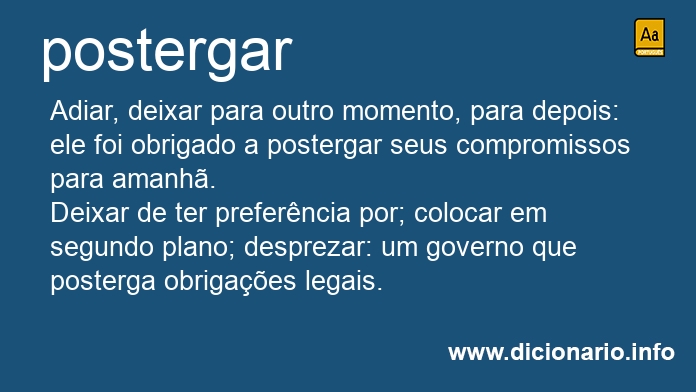 Significado de postergam