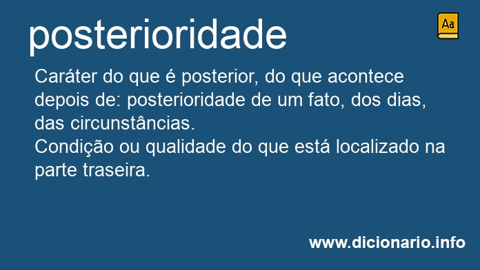 Significado de posterioridade