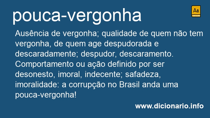 Significado de pouca-vergonha