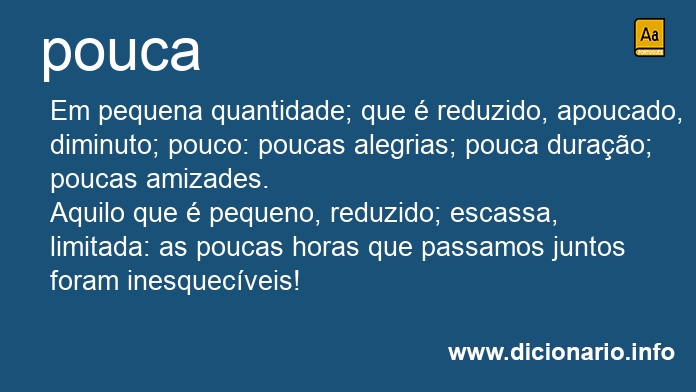 Significado de pouca