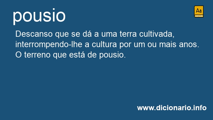 Significado de pousio