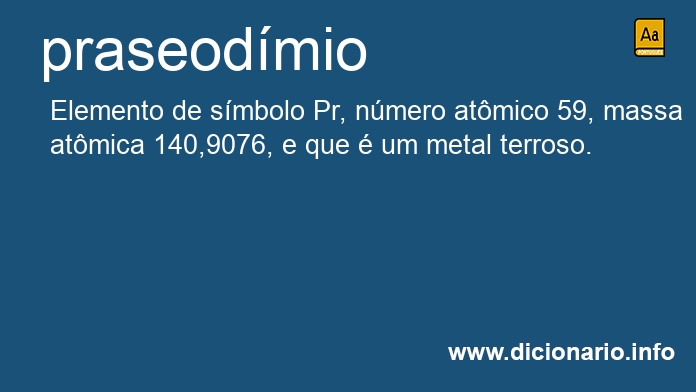 Significado de praseodmio