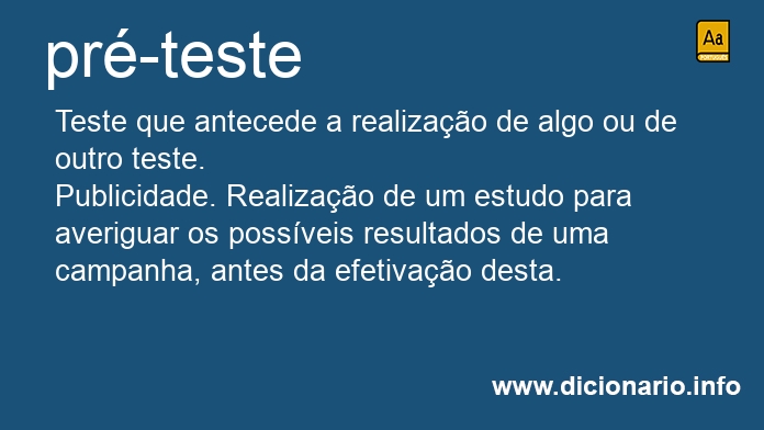 Significado de pr-teste