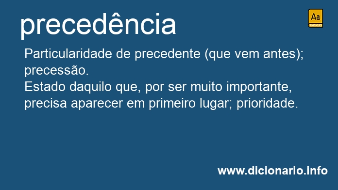 Significado de precedncia