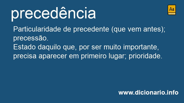 Significado de precedncias