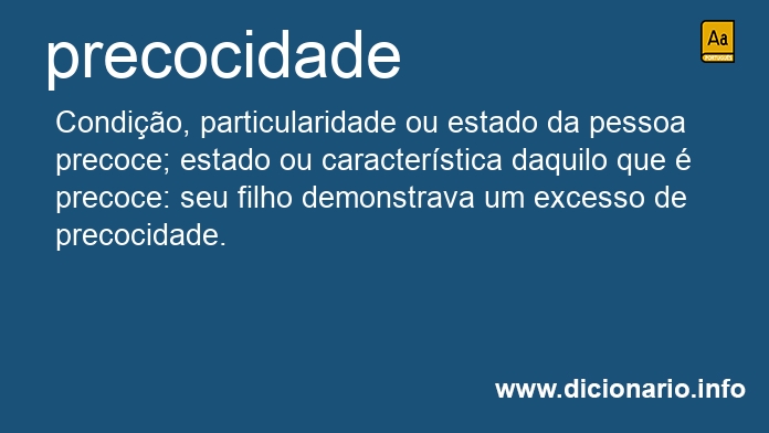 Significado de precocidades