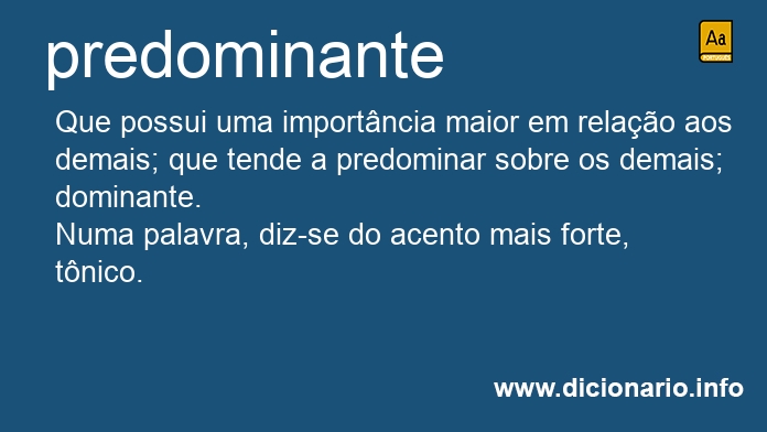 Significado de predominantes