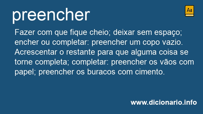 Significado de preencha