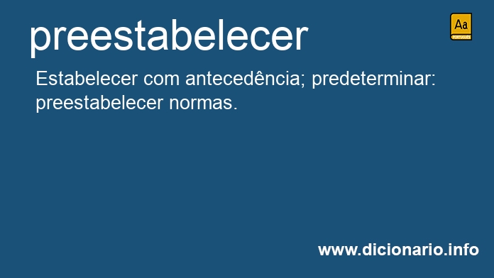 Significado de preestabelecer