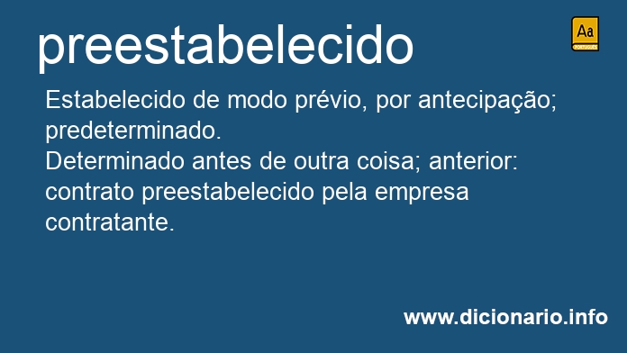 Significado de preestabelecido