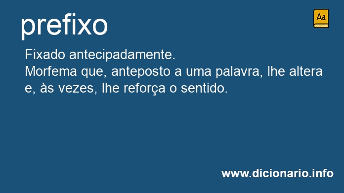 Significado de prefixo