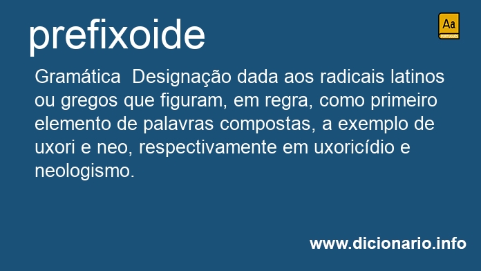 Significado de prefixoide