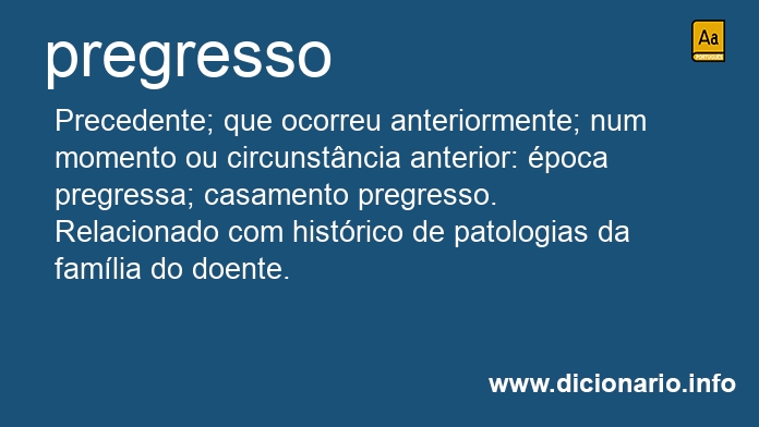 Significado de pregresso