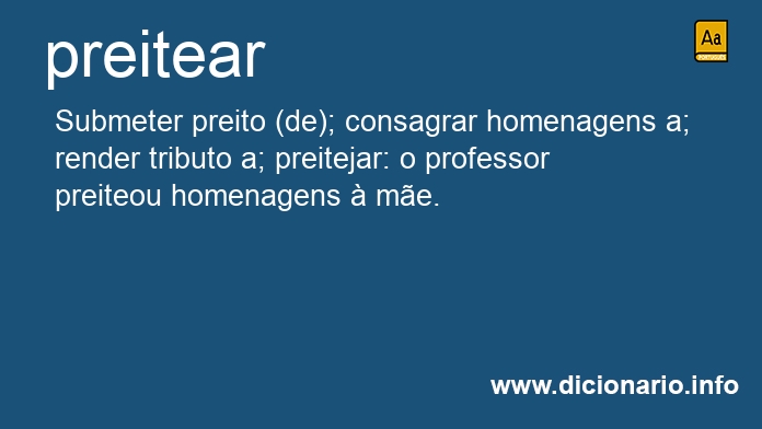 Significado de preitear