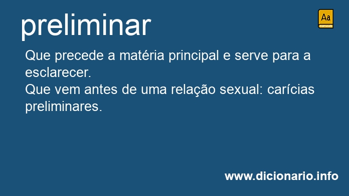 Significado de preliminar