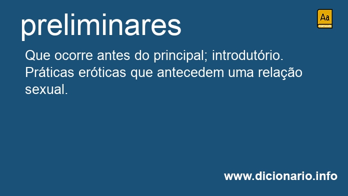 Significado de preliminares