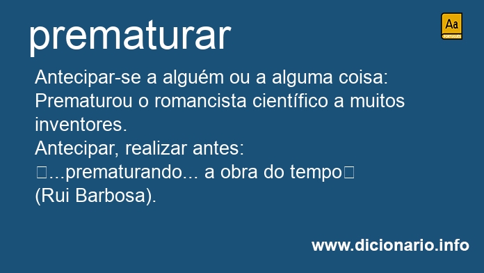 Significado de prematuram