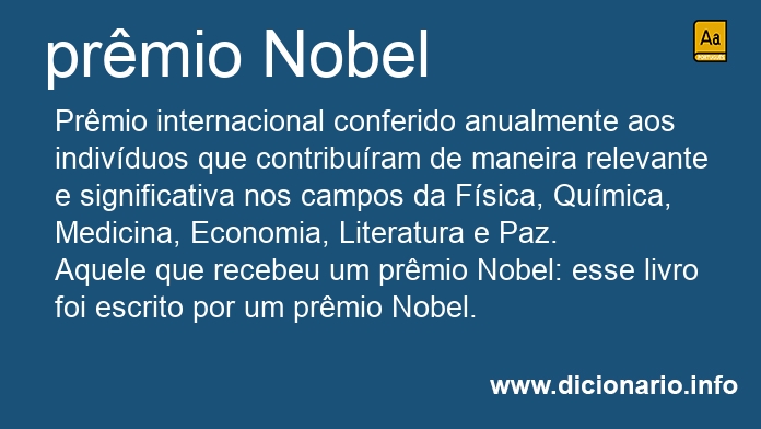 Significado de prmio Nobel