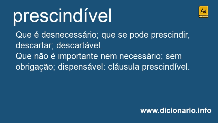 Significado de prescindvel