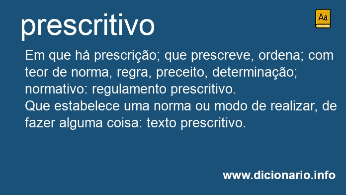 Significado de prescritivo