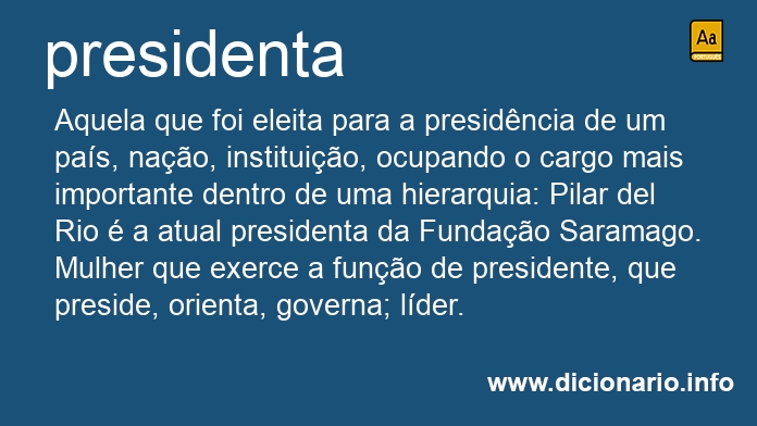 Significado de presidentas