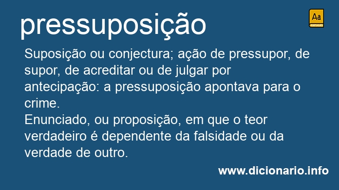 Significado de pressuposio